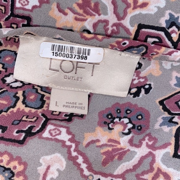 LOFT boho paisley floral top size large - Picture 5 of 6